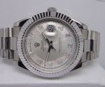 Swiss Grade Rolex Daydate II 41mm Silver Arabic Replica Watch